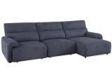 3er Sofa MAYLAN Stoff dunkelblau