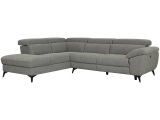 Ecksofa PETRA Stoff schwarz