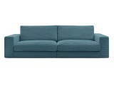 3er Sofa BOBOCHIC LEONARD Cord-Stoff hellblau
