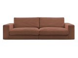 3er Sofa BOBOCHIC LEONARD Cord-Stoff orange