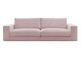 3er Sofa BOBOCHIC LEONARD Cord-Stoff violett
