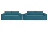 2er + 3er Sofa BOBOCHIC NIHAD Cord-Stoff dunkelblau