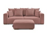 3er Sofa BOBOCHIC SIDONIE Cord-Stoff rosa