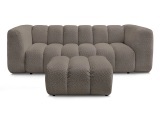 3er Sofa mit Hocker BOBOCHIC TALIA Boucle-Stoff rotbraun