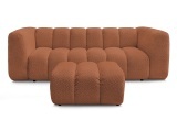 3er Sofa mit Hocker BOBOCHIC TALIA Boucle-Stoff orange