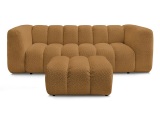 3er Sofa mit Hocker BOBOCHIC TALIA Boucle-Stoff gelb