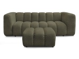 3er Sofa mit Hocker BOBOCHIC TALIA Boucle-Stoff grün
