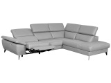 Ecksofa KANSAS Echtleder / Synthetisches Leder grau