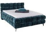 Boxspringbett BUBBLE dunkelgrün 140x200cm halbfest