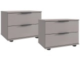 2 Nachttische-Set MIDNIGHT 2 Schubladen 38x104x40cm beige