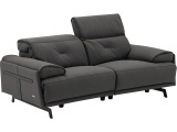 2er Sofa CAMPO DE FIORI SIENA Echtleder dunkelgrau