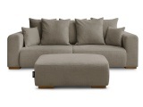 3er Sofa mit Hocker BOBOCHIC SIDONIE Stoff chiniert taupe