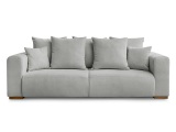 3er Sofa BOBOCHIC SIDONIE Cord-Stoff hellgrau