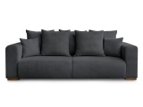 3er Sofa BOBOCHIC SIDONIE Cord-Stoff schwarz