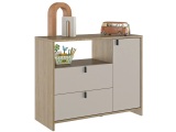 Kommode RITMO 1 Tür 2 Schubladen 40x96x78cm kastanie