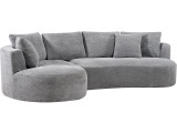 Ecksofa INES Stoff grau