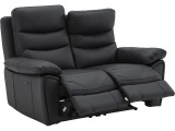 2er Sofa ROMA Echtleder schwarz