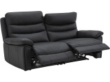 3er Sofa ROMA Echtleder schwarz