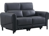 2er Sofa ELIOT Echtleder schwarz