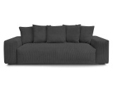 3er Sofa BOBOCHIC VOLTAIRE Cord-Stoff dunkelgrau