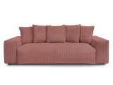 3er Sofa BOBOCHIC VOLTAIRE Cord-Stoff rosa