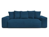 3er Sofa BOBOCHIC VOLTAIRE Cord-Stoff dunkelblau