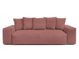 3er Sofa BOBOCHIC VOLTAIRE Cord-Stoff rosa