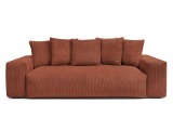 3er Sofa BOBOCHIC VOLTAIRE Cord-Stoff orange