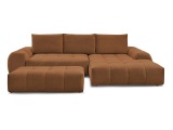 Ecksofa mit Hocker BOBOCHIC EVEREST Stoff chiniert orange