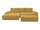 Ecksofa mit Hocker BOBOCHIC EVEREST Stoff chiniert gelb