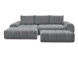 Ecksofa mit Hocker BOBOCHIC EVEREST Stoff chiniert dunkelgrau