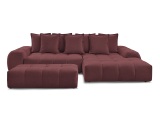 Ecksofa mit Hocker BOBOCHIC EVEREST Stoff chiniert rot