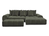 Ecksofa mit Hocker BOBOCHIC EVEREST Stoff chiniert grün