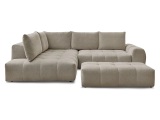 Ecksofa mit Hocker BOBOCHIC EVEREST Stoff chiniert taupe