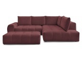 Ecksofa mit Hocker BOBOCHIC EVEREST Stoff chiniert rot