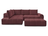 Ecksofa mit Hocker BOBOCHIC EVEREST Stoff chiniert rot