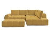 Ecksofa mit Hocker BOBOCHIC EVEREST Stoff chiniert gelb