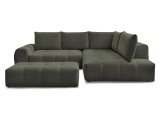 Ecksofa mit Hocker BOBOCHIC EVEREST Stoff chiniert grün