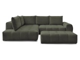 Ecksofa mit Hocker BOBOCHIC EVEREST Stoff chiniert grün