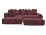 Ecksofa mit Hocker BOBOCHIC EVEREST Stoff chiniert rot