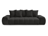 3er Sofa BOBOCHIC EVEREST Stoff mit Textur schwarz