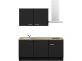MODUSET, Komplette Küche mit Elektrogeräten MODUSET TOUCH CLASSIC Schwarz 60x180cm