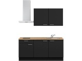 MODUSET, Komplette Küche mit Elektrogeräten MODUSET TOUCH CLASSIC Schwarz 60x180cm