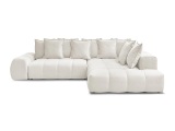 Ecksofa BOBOCHIC EVEREST Stoff mit Textur weiss
