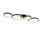 LED-Deckenlampe Groovy vierflammig schwarz 3.000K