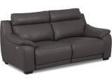 3er Sofa BERGAMO Echtleder / Synthetisches Leder grau anthrazit