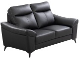 2er Sofa LUNA Echtleder / Synthetisches Leder schwarz