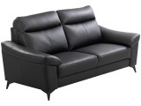 3er Sofa LUNA Echtleder / Synthetisches Leder schwarz