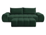 3er Sofa mit Hocker BOBOCHIC EVEREST Stoff mit Textur grün