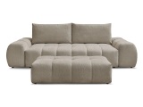 3er Sofa mit Hocker BOBOCHIC EVEREST Stoff chiniert taupe